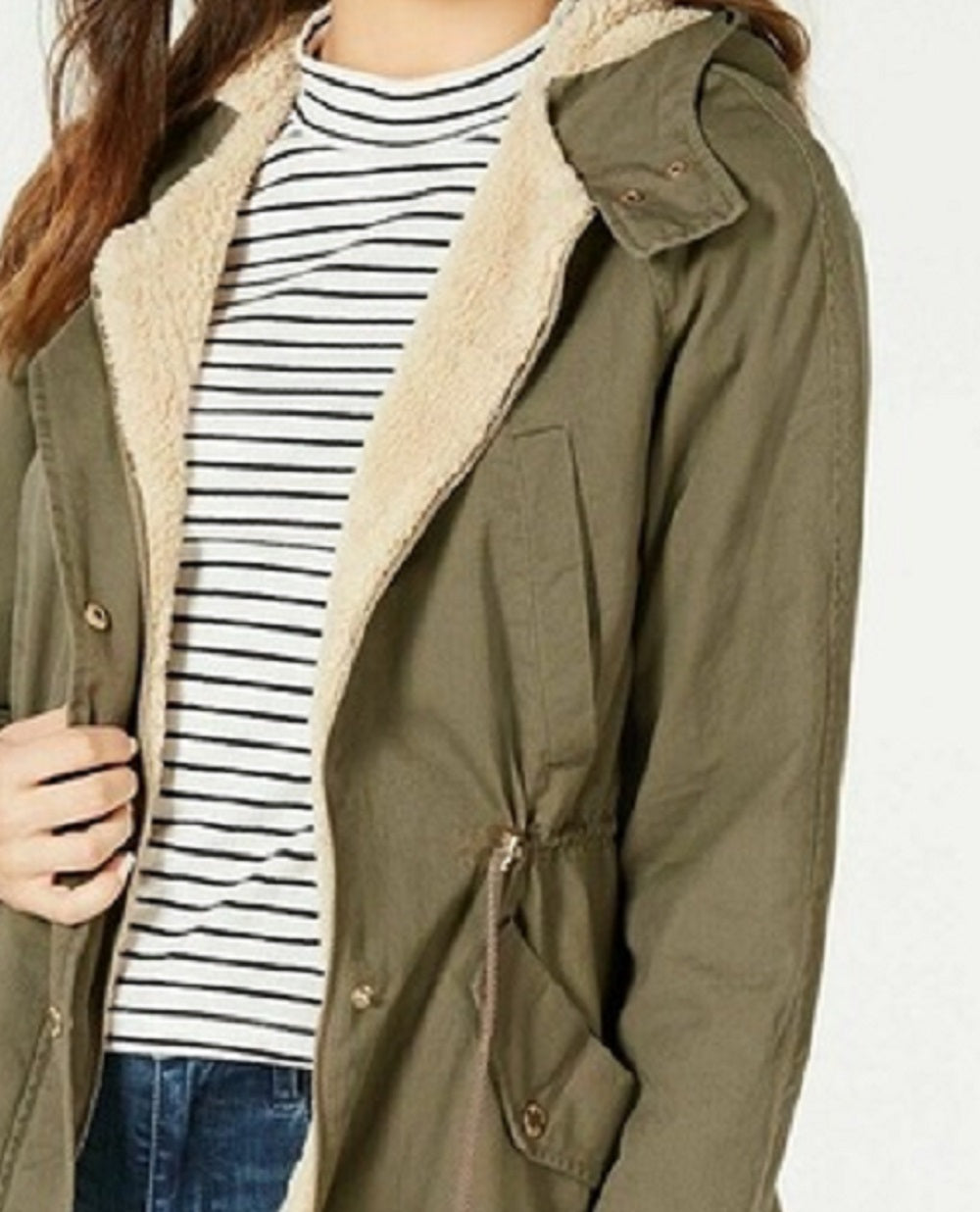 Jaqueta Anorak com Capuz Coleção B Junior Verde Tamanho Grande