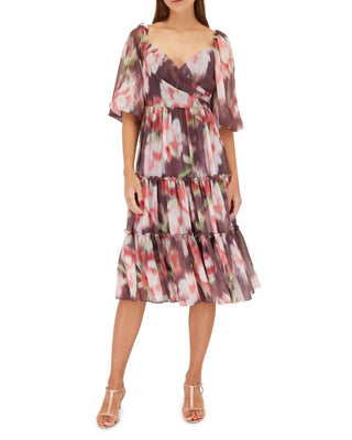 Sachin & Babi - Jamie Ikat Floral Print Midi Dress
