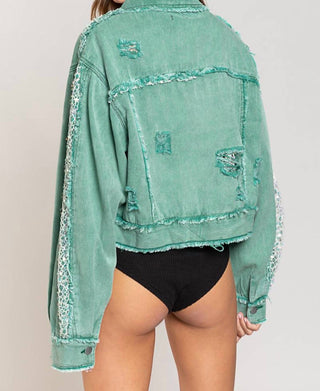 Pol - Jaqueta Cropped Relaxed Fit Embelezada