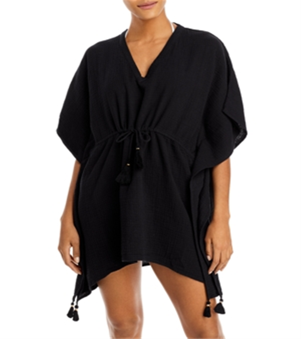 Echo Feminino Gaze Caftan Swim Cover Up Maiô Preto Tamanho Regular