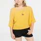 Blusa de crepe boxy com colar BCX Juniors, amarela, tamanho grande