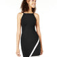 Vestido assimétrico com bainha brilhante BCX Junior's, preto, tamanho pequeno