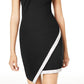 Vestido assimétrico com bainha brilhante BCX Junior's, preto, tamanho pequeno