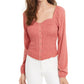 Blusa Sweetheart Smocked Self Esteem Junior's Coral Tamanho Médio