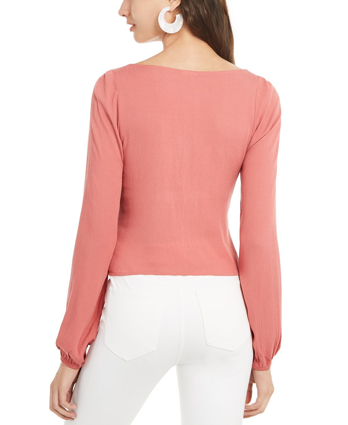 Blusa Sweetheart Smocked Self Esteem Junior's Coral Tamanho Médio