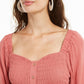 Blusa Sweetheart Smocked Self Esteem Junior's Coral Tamanho Médio