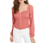 Blusa Sweetheart Smocked Self Esteem Junior's Coral Tamanho Médio