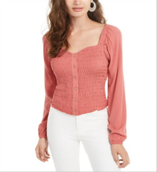 Blusa Sweetheart Smocked Self Esteem Junior's Coral Tamanho Médio