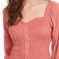 Blusa Sweetheart Smocked Self Esteem Junior's Coral Tamanho Médio