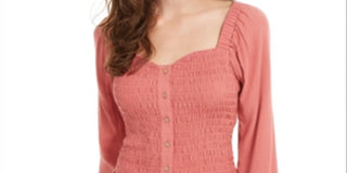 Blusa Sweetheart Smocked Self Esteem Junior's Coral Tamanho Médio