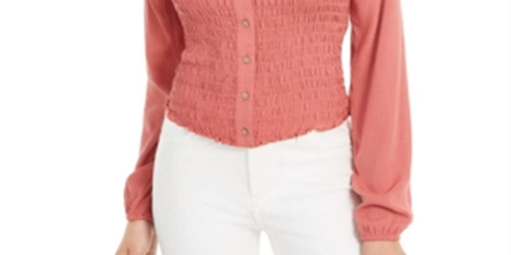 Blusa Sweetheart Smocked Self Esteem Junior's Coral Tamanho Médio