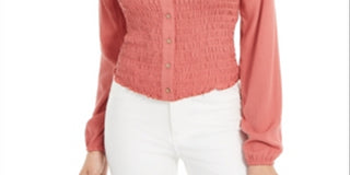 Blusa Sweetheart Smocked Self Esteem Junior's Coral Tamanho Médio