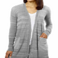 Calvin Klein Cardigan Longo Feminino Cinza Tamanho Grande