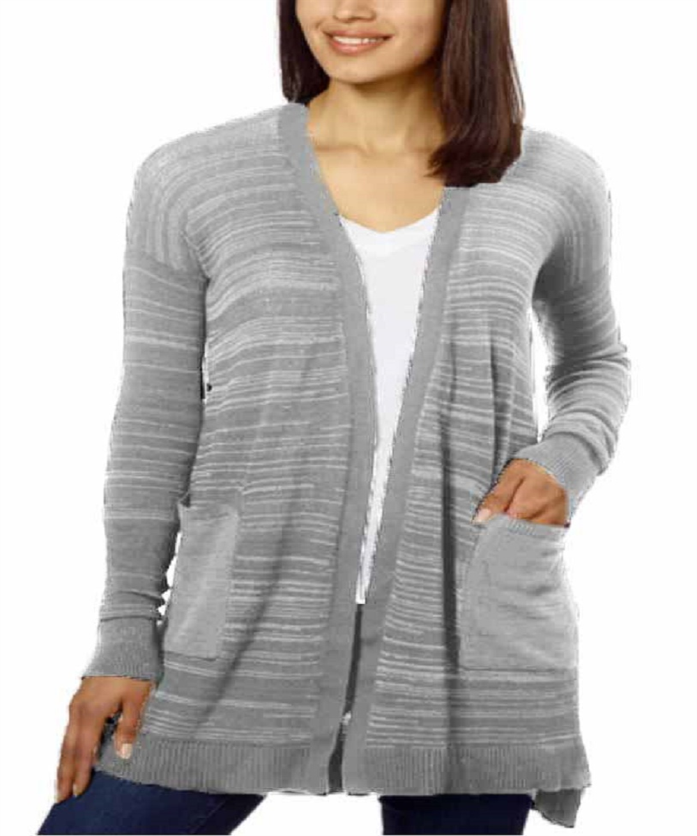 Calvin Klein Cardigan Longo Feminino Cinza Tamanho Grande
