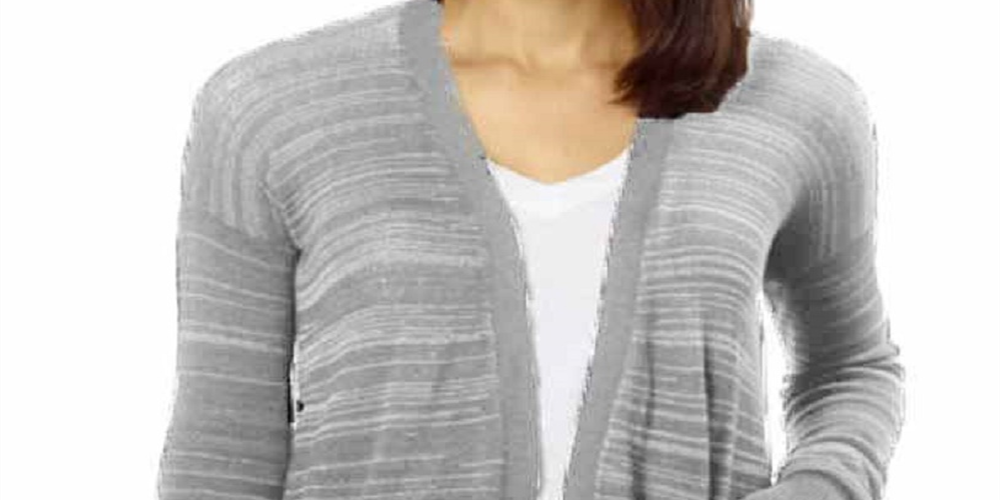 Calvin Klein Cardigan Longo Feminino Cinza Tamanho Grande
