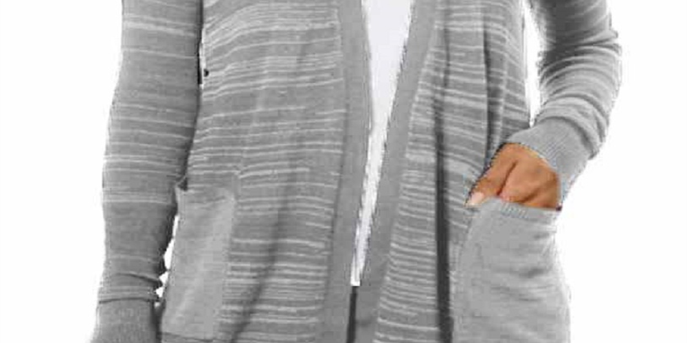 Calvin Klein Cardigan Longo Feminino Cinza Tamanho Grande