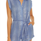 Macacão Villa Feminino Isabella Rose Azul Tamanho Grande