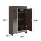 Elegant Decor Mirrored Shoe Cabinet with Edging Double Door Storage Cabinets