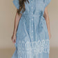 Entro - Endless Love Embroidered Stripe Midi Dress