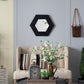Hexagon Mirror With Natural Wood Frame
