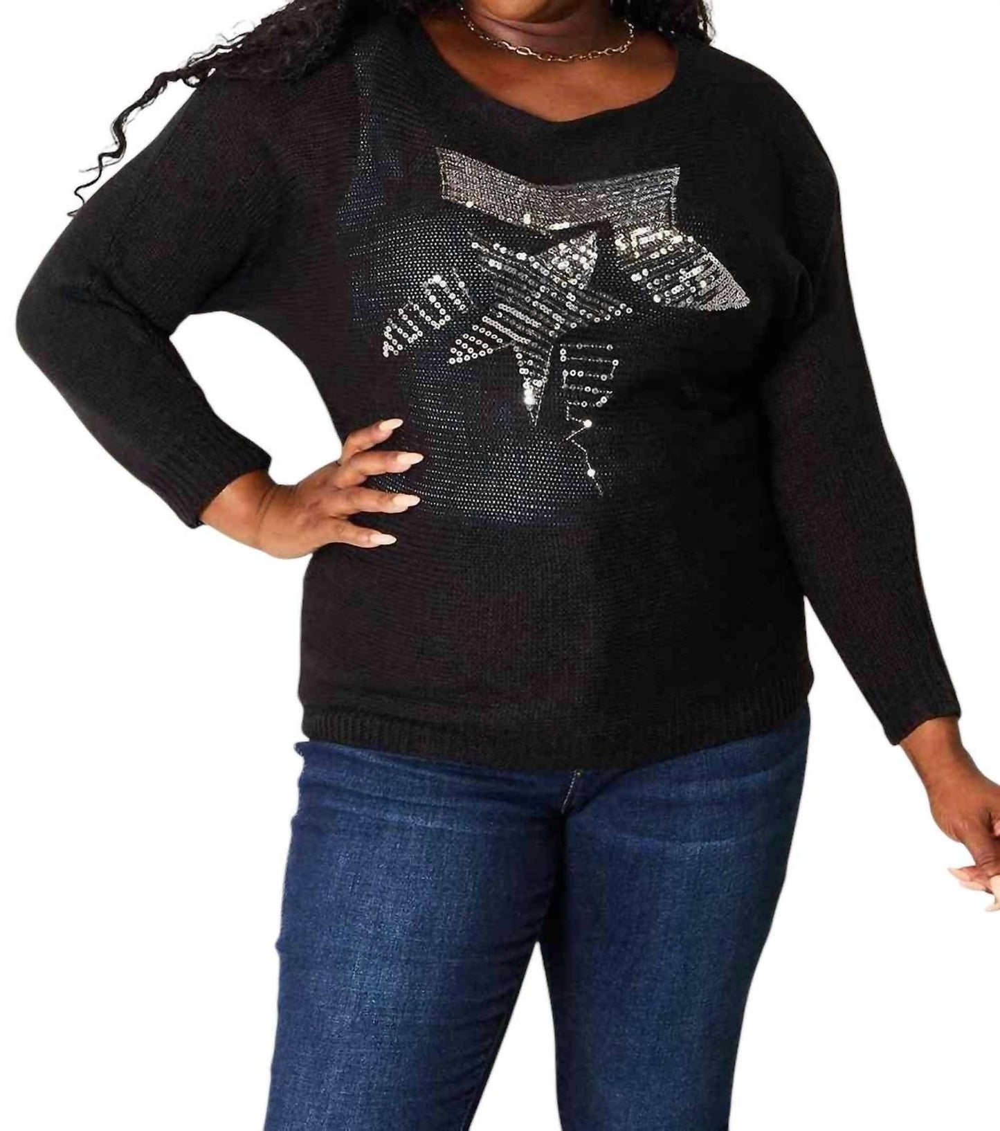 Double Take - Shimmering Sequin Dolman Sweater