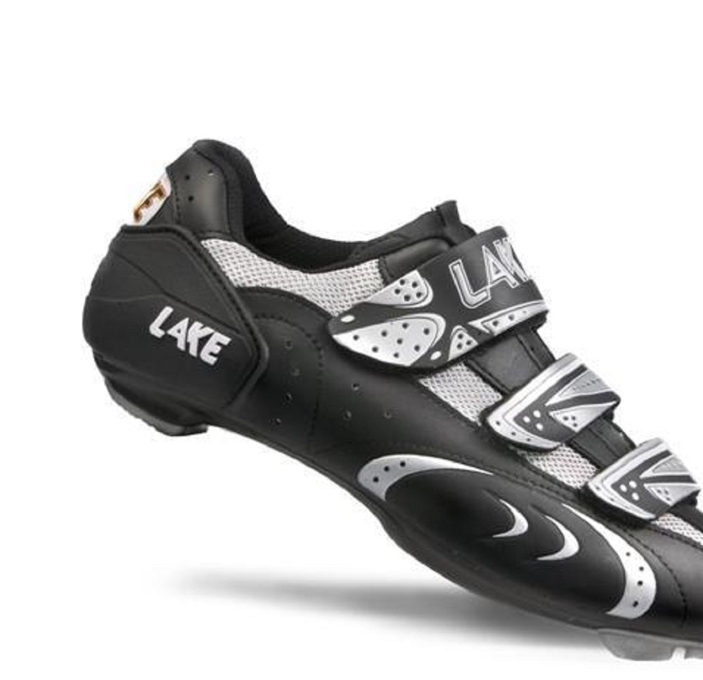 Sapato de ciclismo de montanha Lake CX165 feminino, preto/prateado, tamanho 38 M UE