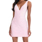 Ashleylauren - V Neckline Mini Dress