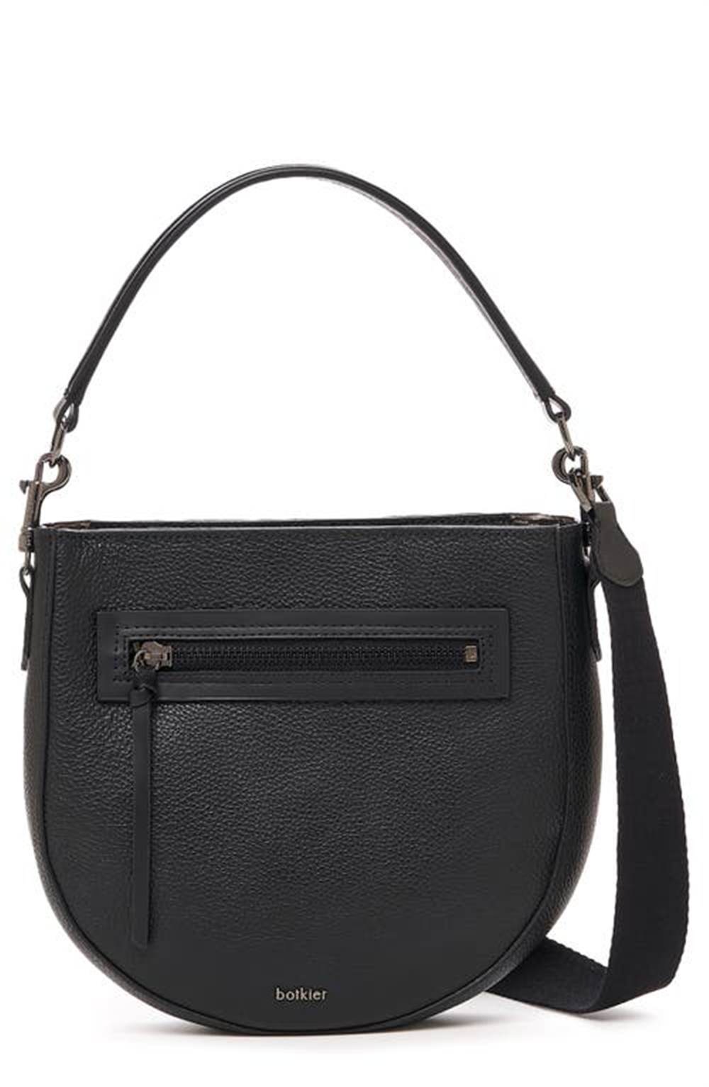 Bolsa transversal de couro Beatrice feminina Botkier, preta, tamanho regular