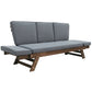 TOPMAX Outdoor Adjustable Patio Wooden Daybed Sofa Chaise Lounge with Cushions