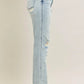 Trendsi - Judy Blue Full Size Mr Repair Stitch Detail Destroy Single Cuff Bf Jeans Plus Size