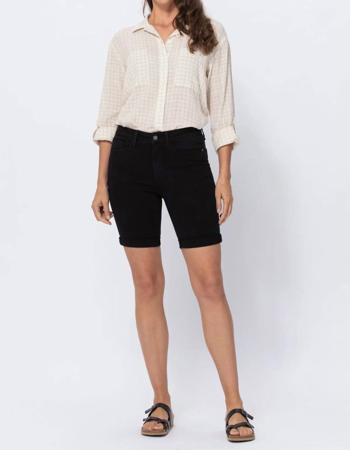 Judy Blue - High Rise Cuffed Bermuda Shorts