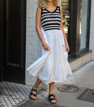 Elan - Conjunto de vestido e saia midi suéter