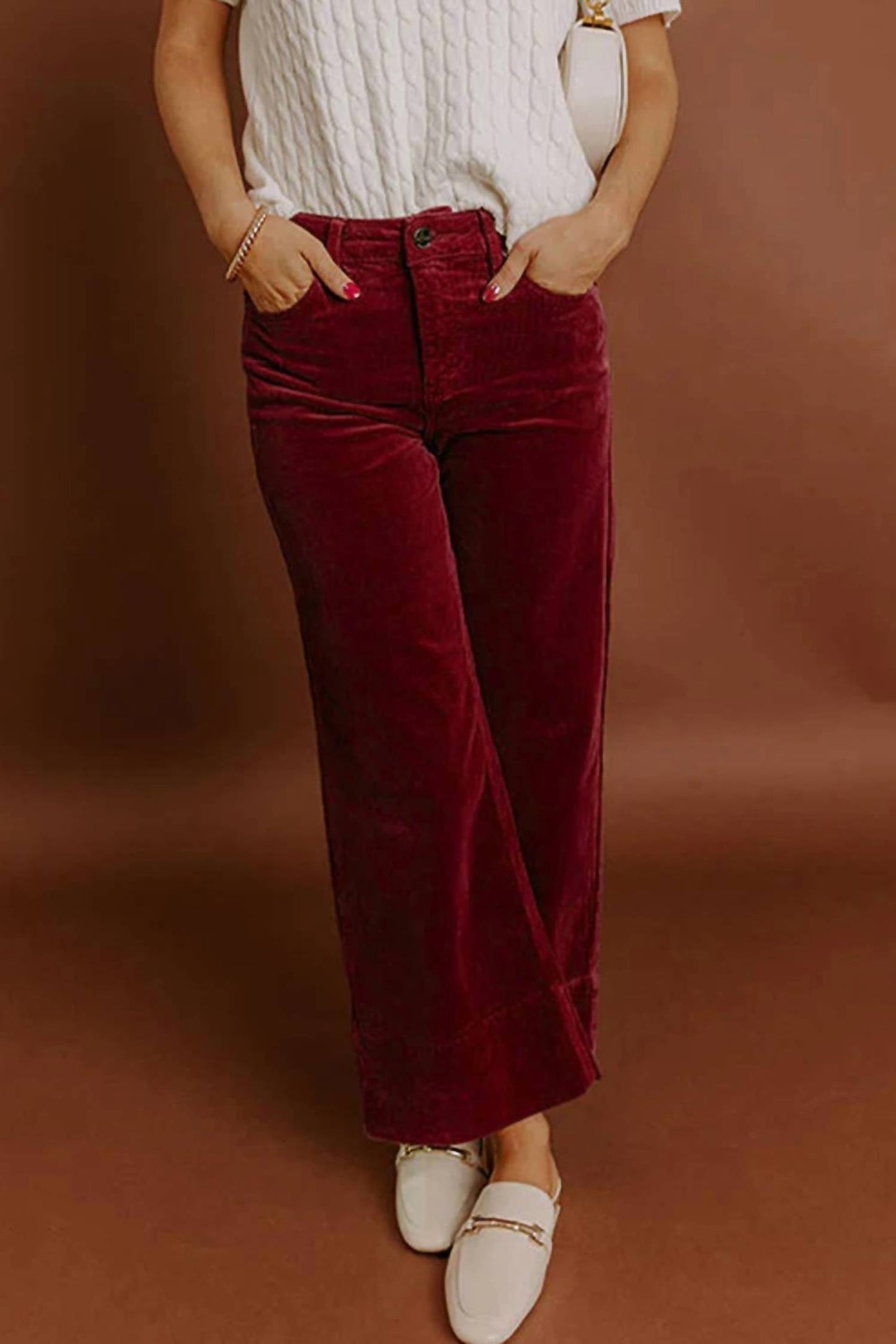 66Disco - Corduroy High Waist Wide Leg Pants