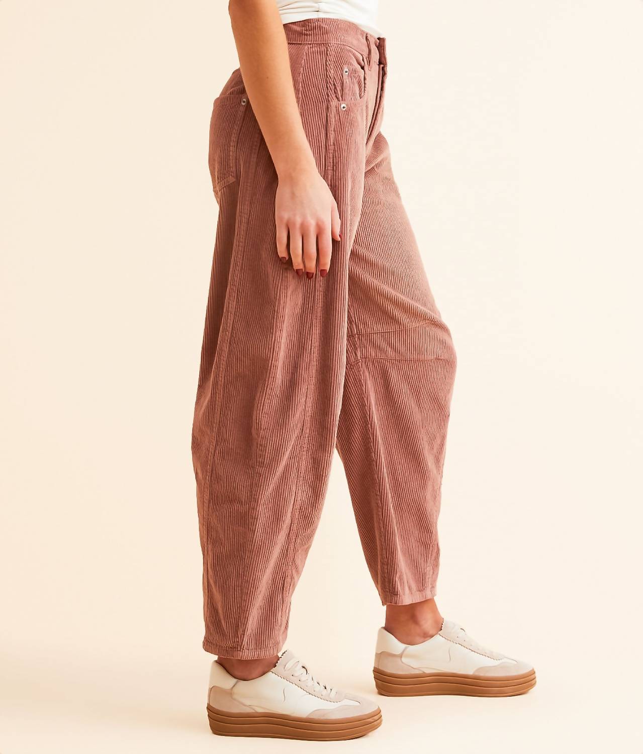 Free People - Good Luck Mid-rise Corduroy Barrel Pants