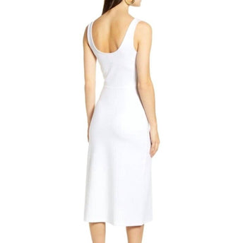 Leith - Vestido midi de malha com decote redondo e fenda lateral
