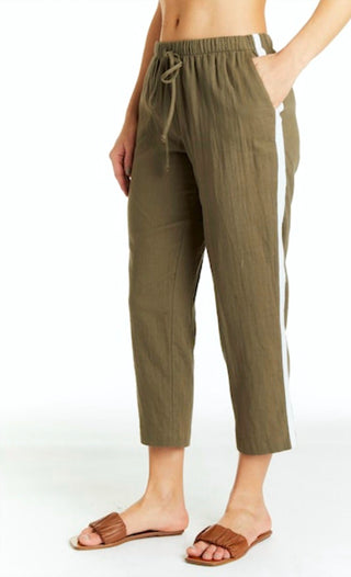 Calça Crop com Listras Laterais Drew - Paula