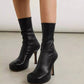Bottega Veneta - Pre-loved Women Leather Platform Ankle Boots