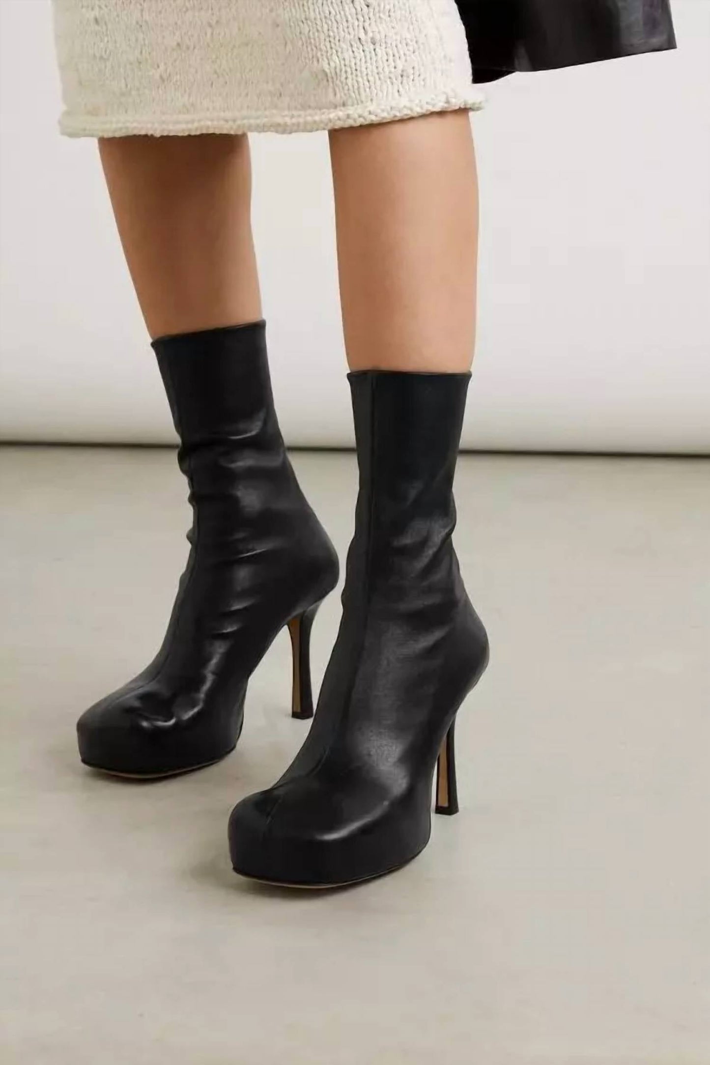 Bottega Veneta - Women'sleather Platform Ankle Boots