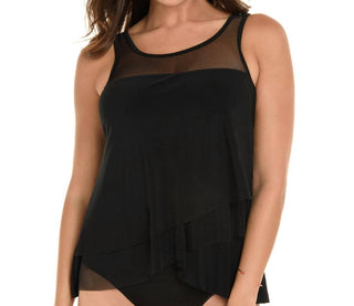 Miraclesuit - Top tankini com aro e recortes em malha Mirage DD-Cup