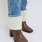 Judy Blue - High Waist Shearling Cuff Straight Denim Jeans