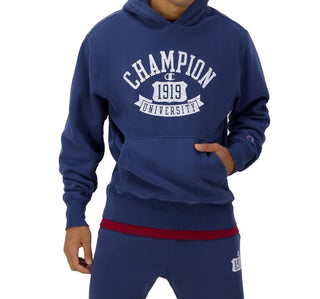 Champion - Moletom com capuz de trama reversa, logotipo da Universidade de 1919