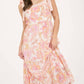 Blu Pepper - Floral Trim Detail Tie Strap Midi Dress