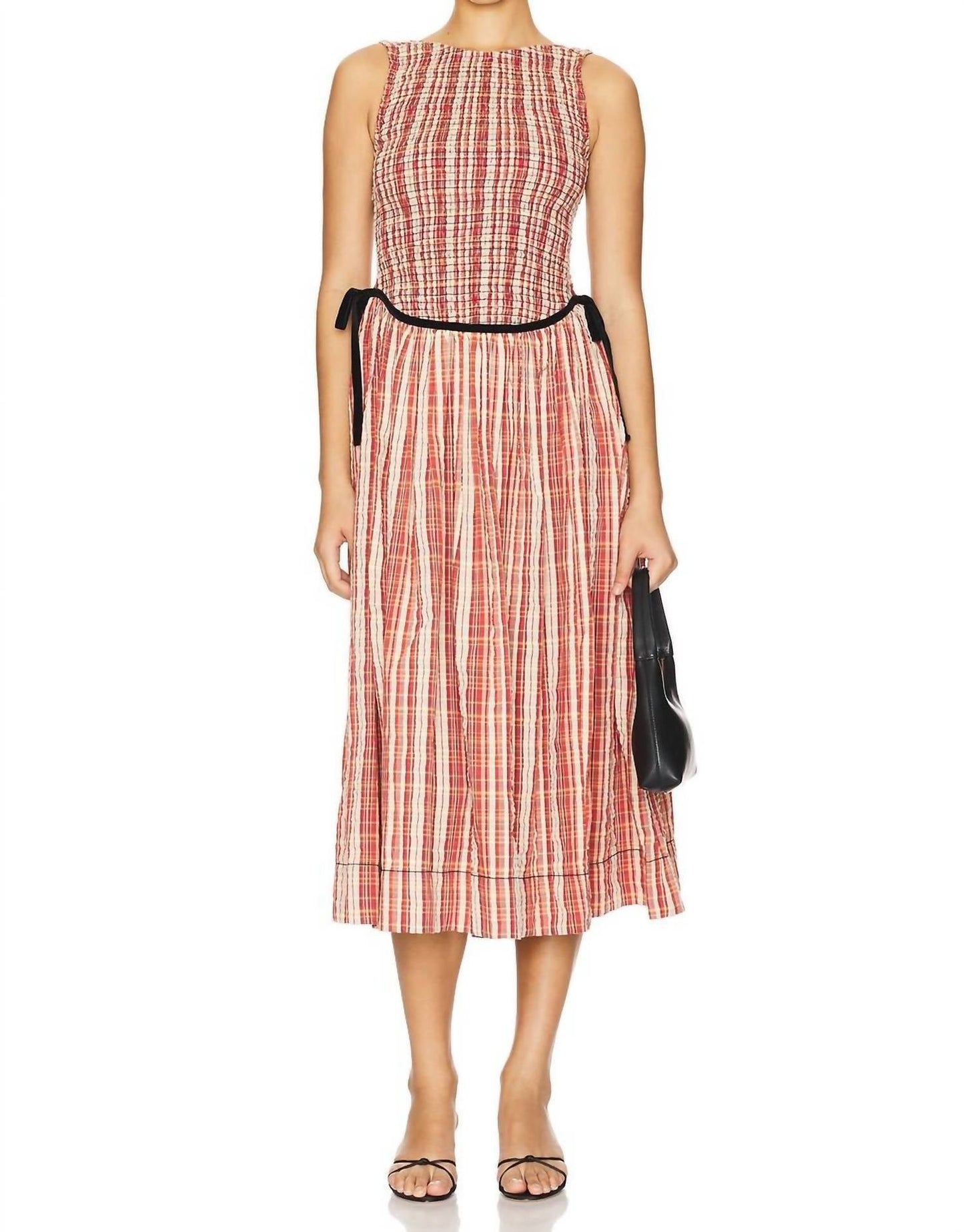 Free People - Nightingale Smocked Plaid Midi Dress