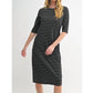 Fun 2 Fun - Quarter Sleeve Stripe Knit Dress