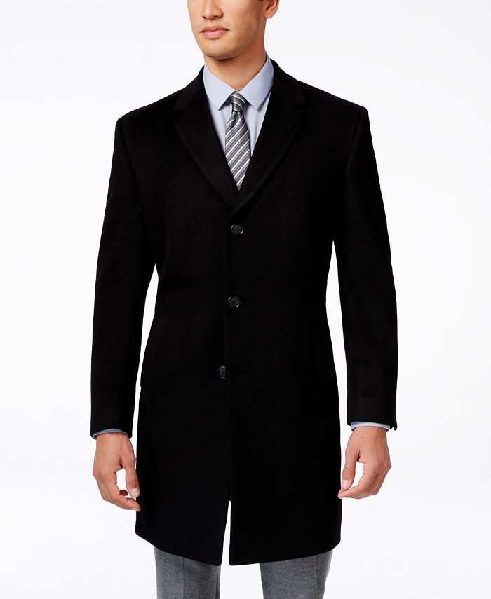 Sobretudo Kenneth Cole Reaction Masculino de Lã Raburn, Preto, Tamanho 36