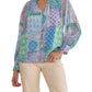 Entro - Patchwork Print Long Sleeve Blouse