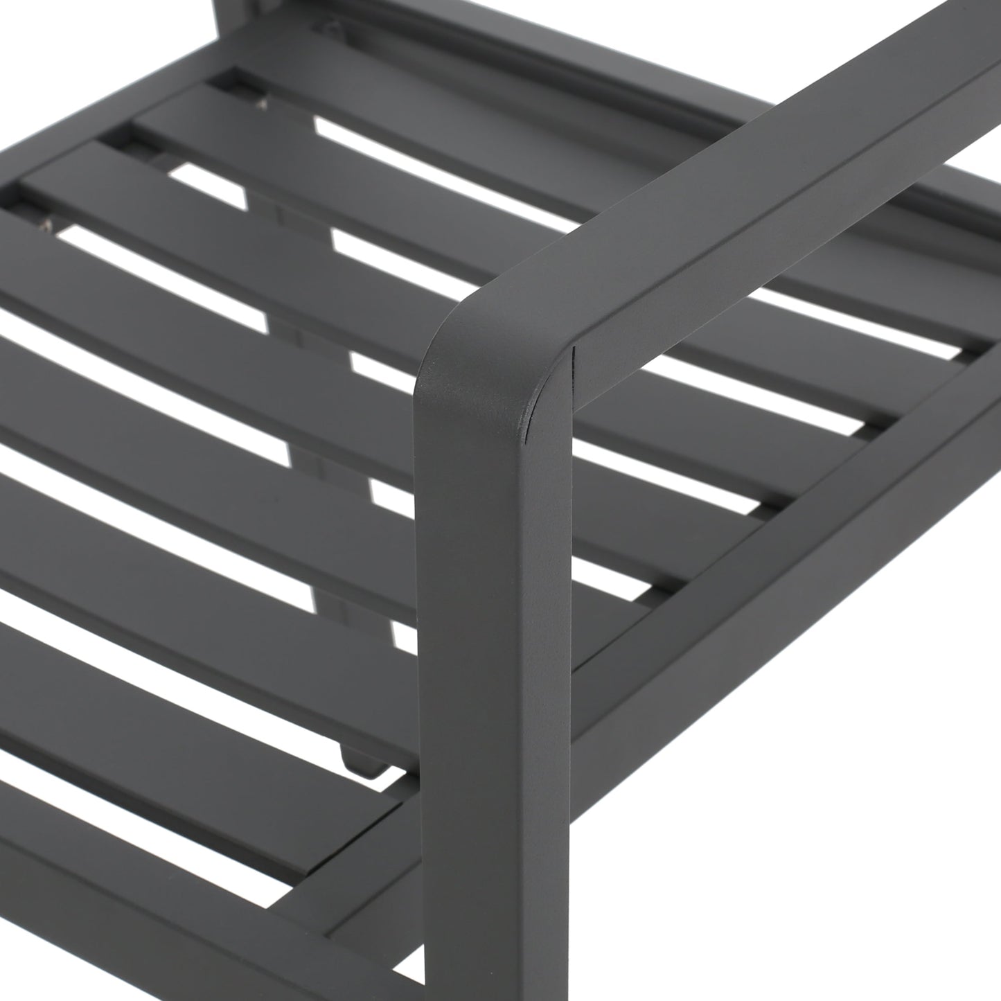 Outdoor Modern Aluminum Dining Chair (Set of 2), Gun Metal Gray
