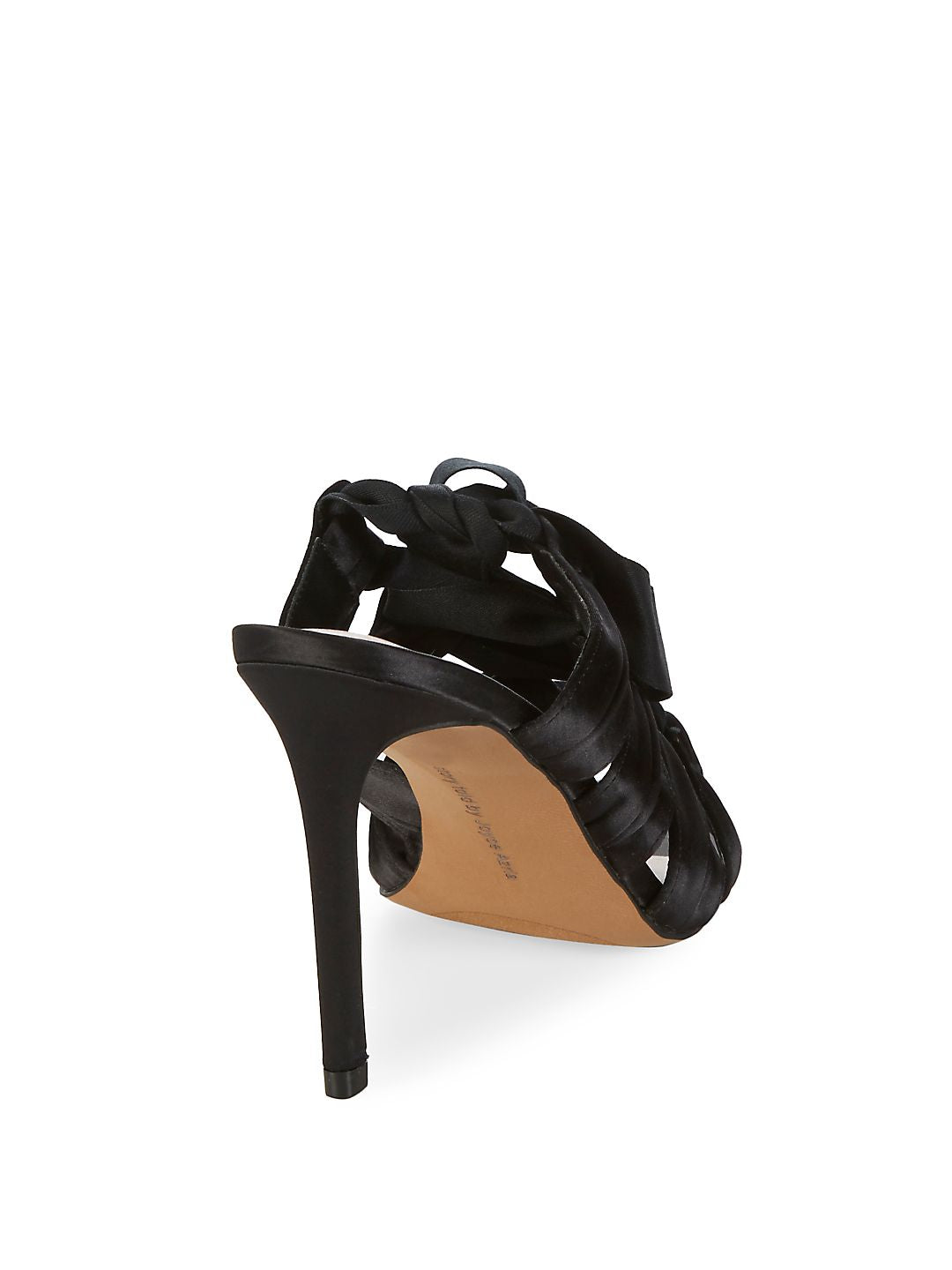 Avec Les Filles Sandália feminina Janelle de cetim com cadarço preto tamanho 7M