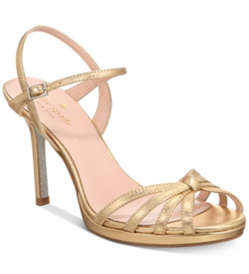 Kate Spade New York Florence Couro Feminino Biqueira Aberta Ocasião Especial Tornozelo Amarelo Tamanho 10 Médio (BM)