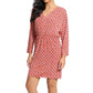 Vestido estampado feminino London Times com manga dolman, laranja, tamanho 6